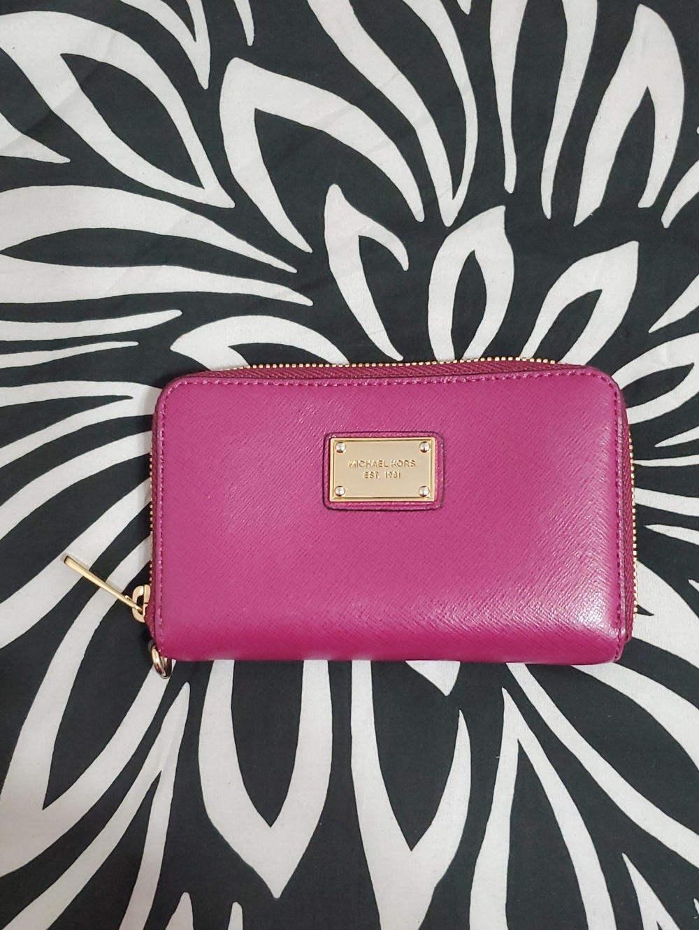 Michael Kors Berry Pink Leather Zip Around Wallet